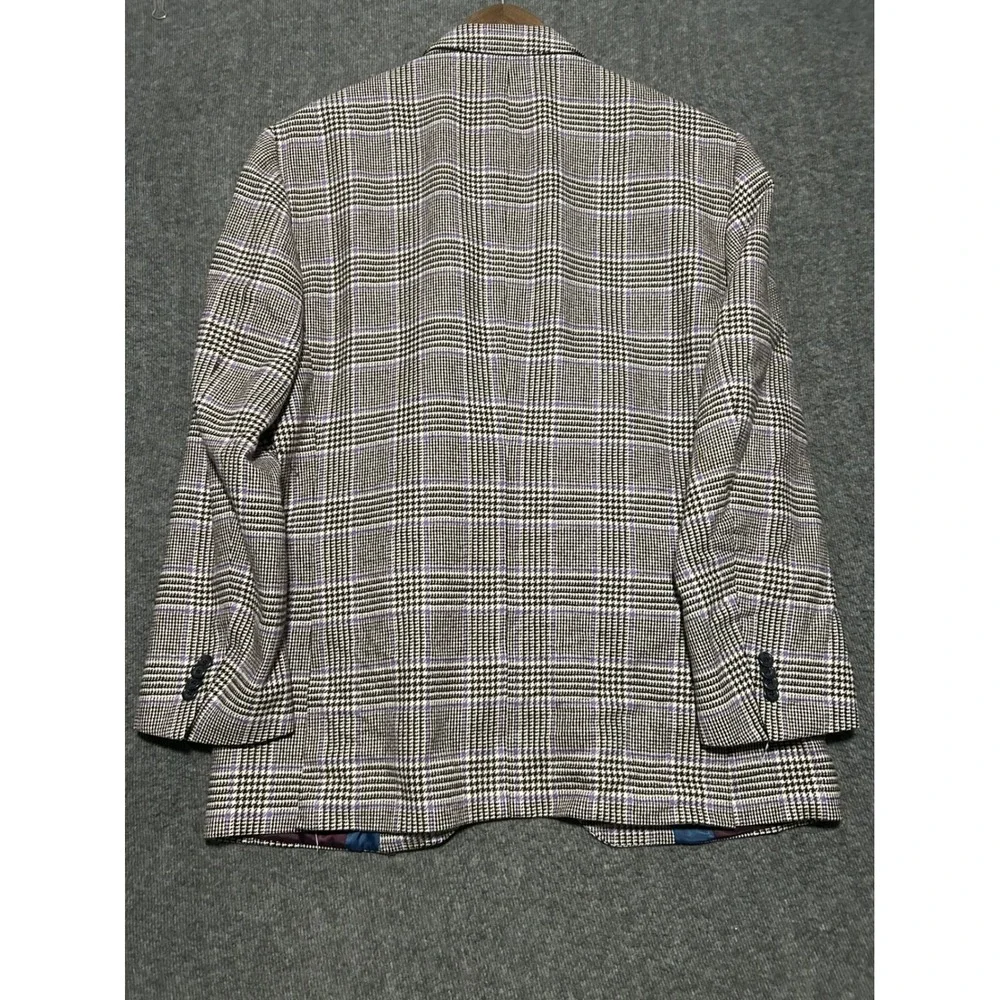 Peter millar sport blazer jacket windowpane size 42R brown purple wool